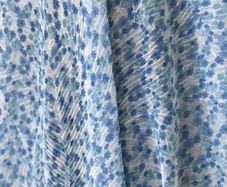 Chiffon blue floral fabric