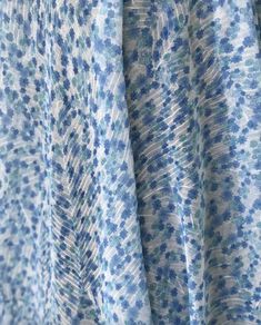 Chiffon blue floral fabric