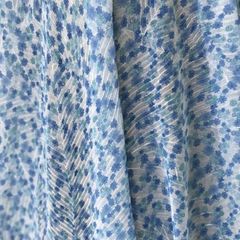Chiffon blue floral fabric