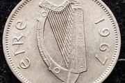 [#352] - Ireland 1967 | Irish 6p | Six Pence | Wolfhound | KM.13a | UNC
