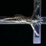 Antique pectoral cross crucifix ebony wood inlay - skull with crossbones Image 4