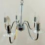 Modern 5 Arm Chrome and Glass Chandelier Image 9