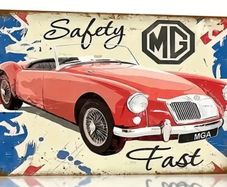 MG Car Advertising; Metal Sign