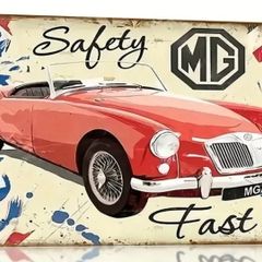 MG Car Advertising; Metal Sign