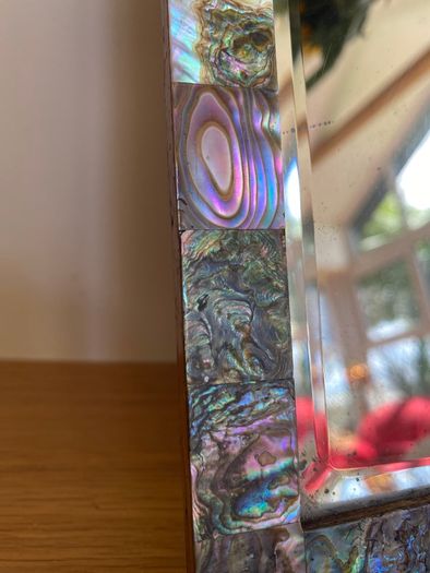 Vintage c1950s Mother of Pearl Bevelled Mirror