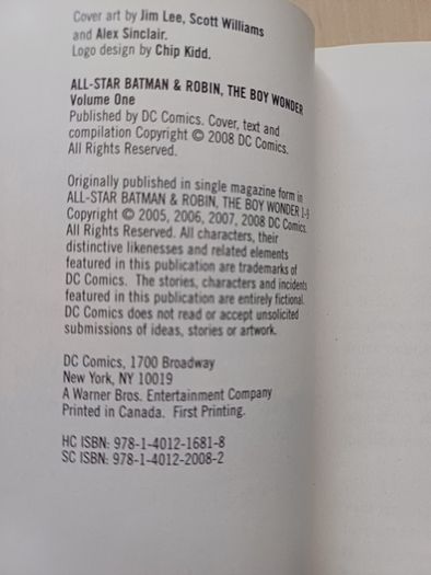 All Star Batman & Robin DC Comics Frank Miller Graphic Novel Hardback 2008