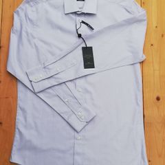 Brand new Paul Costelloe mens light Grey slim fit long sleeve Shirt