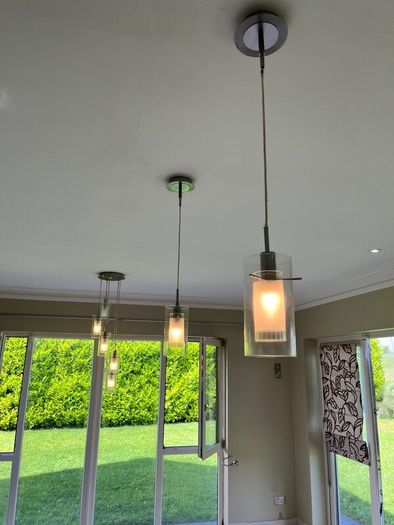 Dining Table & Chairs + Kitchen Island Drop Lights