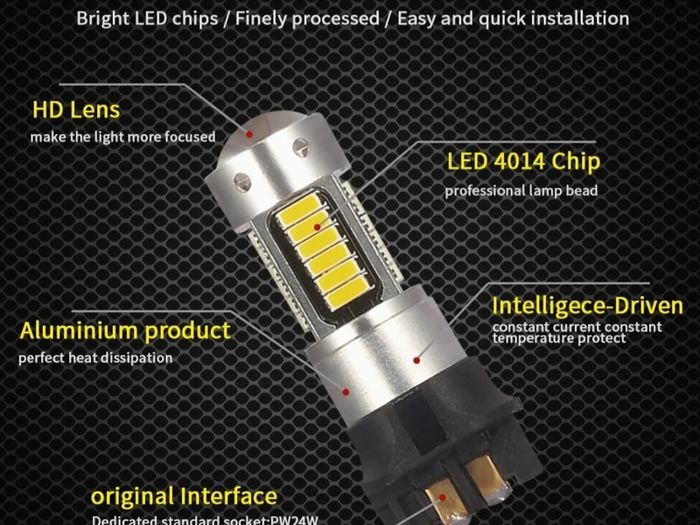 2pcs White Canbus Pwy24w Led Pw24w Bulb For Audi A3 A4 A5 Q7 Bmw I3 Mini Cooper F55 F56 Mercedes Glk Glc Front Turn Signal Light