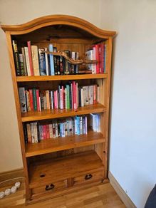 Large 4 shelf , 2 drawer Bookcase. Mexican Pine.