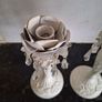 A pair of metal and crystal candleholders Image 2