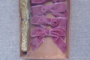 Gift topper  set, Velvet bows, Gold ribbon. Gift wrap. Craft supplies