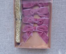 Gift topper  set, Velvet bows, Gold ribbon. Gift wrap. Craft supplies