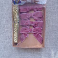 Gift topper  set, Velvet bows, Gold ribbon. Gift wrap. Craft supplies