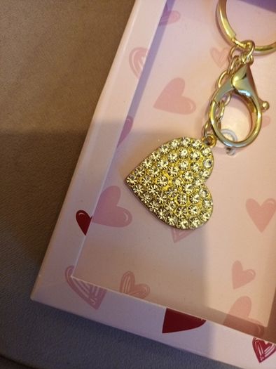 Heart gem keyring