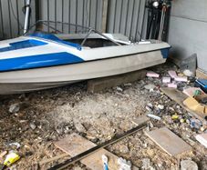 Fletcher speed boat and an Suzuki 85 hp electric n