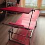 garden sun bed foldable red Image 4