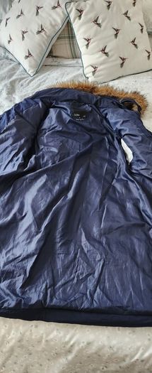 Navy Padded winter coat with Belt size M /12