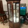 Antique French vitrine renaissance curved front glass display cabinet nationwide delivery Image 2