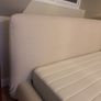 Cream Upholstered Bed Frame with Mattres Image 5