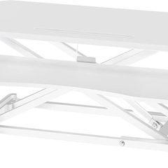 Standing 32inch/800mm Desk Converter, Height Adjustable Dual Tiered Computer Workstation, Ergonomic Sit Standing Converter with Platform for Monitor, Keyboard, Laptop up to 15kg (White)