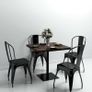 Bistro Table MDF and Steel Square 80x80x75 cm Dark Ash Image 6