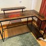 Wood with metal frame large desk Image 2
