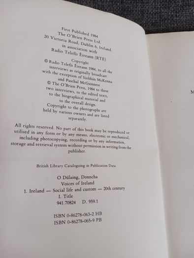 Donncha O Dulaing / Voices of Ireland/ 1984