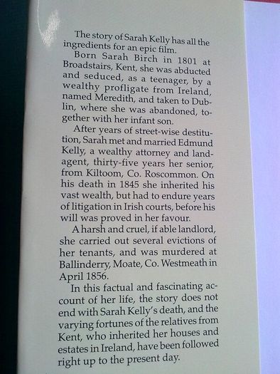 The strange story of Sarah Kelly Ireland Irish history Roscommon Westmeath Signed