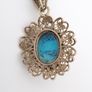 925 vintage sterling silver necklace and 800 silver turquoise pendant Image 4