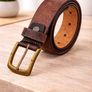Unisex Genuine Leather Tooled Belt Vintage Floral Western Leather Belt Image 9