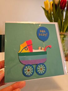 Gay Pride themed ungendered baby card