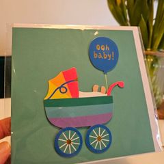 Gay Pride themed ungendered baby card