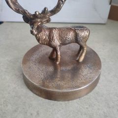 Vintage Brass effect Deer on circle base.