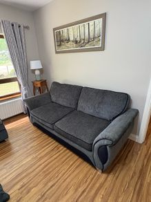 Grey Sofa, Love Chair and Footstool Set
