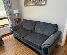 Grey Sofa, Love Chair and Footstool Set