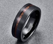 8mm Mens Black Wedding Ring - King Will