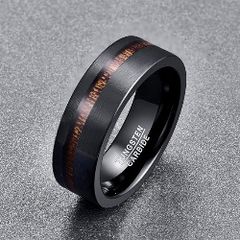8mm Mens Black Wedding Ring - King Will