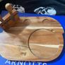 wooden cheese platter with fork and knife Image 2