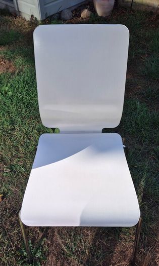 6 IKEA White Gilbert Dining Chairs for sale