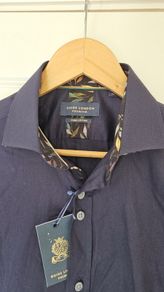 Guide London Premium Navy Cotton Shirt (Size M)