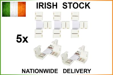 RGB LED Strip Light Connectors T Shape Adapters 4pin NO Soldering