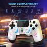 Wireless Controller for PS-4, Crack Design with RGB Light, 1000mAh Battery, 3.5mm Audio Jack, Gamepad Joystick with Dual Vibration/6-Axis Gyro Sensor/Touch Panel, Controller for PS-4/Pro/Slim/PC Image 4