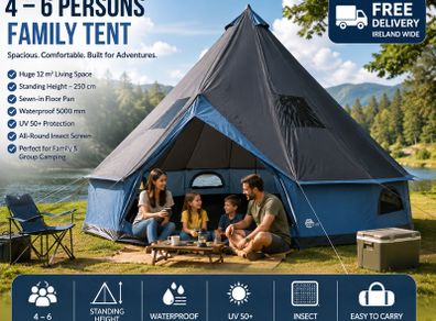 Family Tent Waterproof 4 to 6 person
