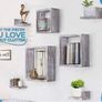 Rustic Wall Mounted Square Shaped Floating Shelves Set of 7, 3 Square Shelves and 4 Rectangle Shaped Rustic Shelves, Screws and Anchors Included (MULTIPLE COLOURS) Image 3