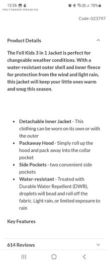 Jacket 11/12 yeare