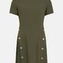 New with Tags Karen Millen Tailored Military Pleated Dress Khaki Image 5