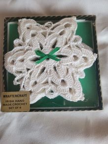 Wraftercraft - Irish hand-made crochet coasters - set of six