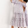 Off shoulder broderie midi dress Image 2