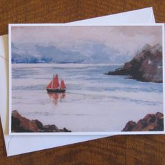 Greetings Card Sailboat in Cork Harbour